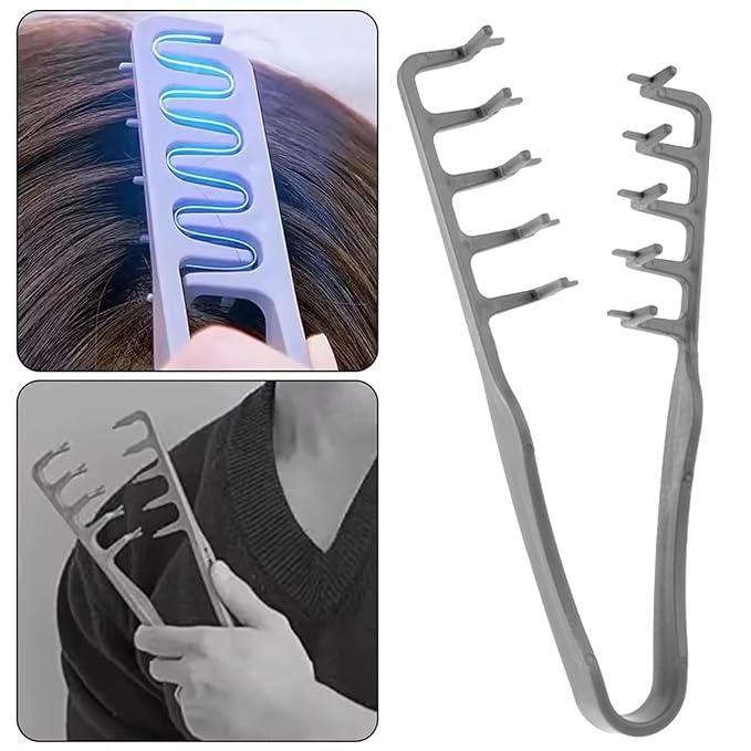 Texture Comb, Voluminous Wide-Toothed Hair Comb, Apparatus Maximum Lift Roots Volume Tool, Barber Wide Fine-Toothed Dual-Purpose Set, ABS Plastic with Textured Grip Tool for Men 1PC (Black)