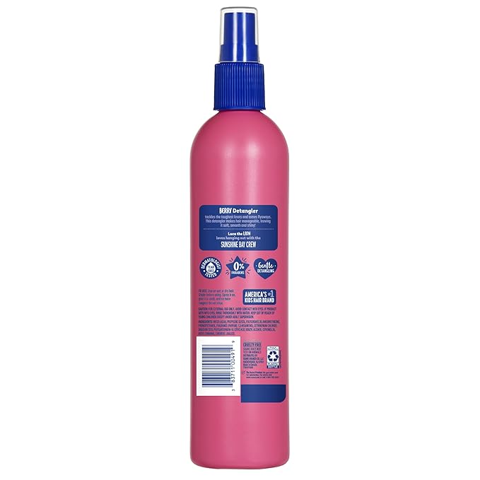 Suave Kids Detangler Spray For Tear-Free Styling, Berry Awesome Dermatologist-Tested Hair Detangler Formula 10 oz, Pack of 6