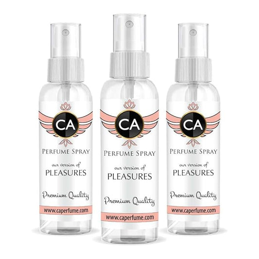 CA Perfume Eco Refill Impression of Pleasures For Women EDP Perfume Concentrated Long Lasting Eau de Parfum Spray Refillable Atomizer Bottle 2 Fl Oz/60ml-X3