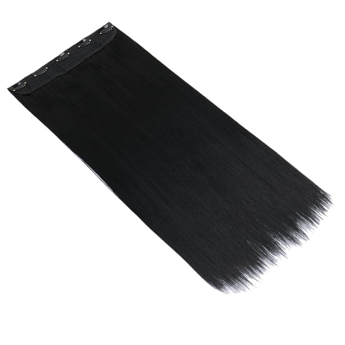 S-noilite Elegant 30"(76cm) Longest Curly Dark Black 3/4 Full Head One Piece 5 Clips Clip in Hair Extensions Sexy Lady Fashion Choice Quality Guarantee
