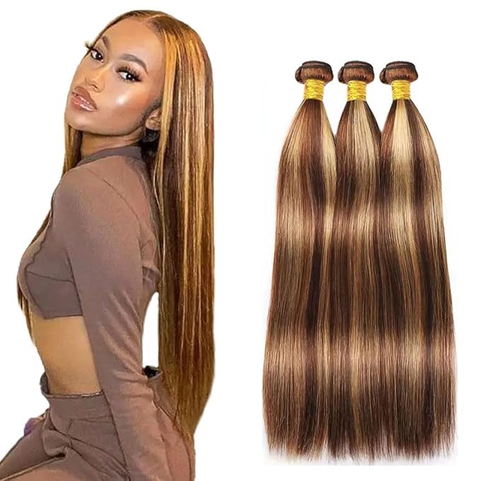 Color 27 Bundles Human Hair Blonde Straight Bundle Highlight 3 Bundles 24 26 28 Inch Brazilian Virgin Hair Extensions