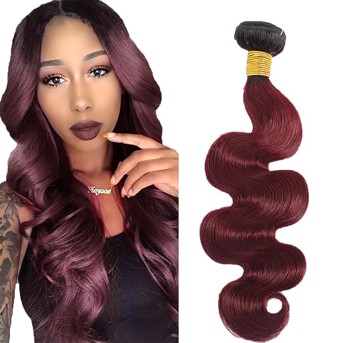 Ombre Human hair Bundles Buegundy Body Wave Bundle Brazilian Virgin Hair 1 Bundle 26 Inch 99J Body Wave Bundles Hair Weave