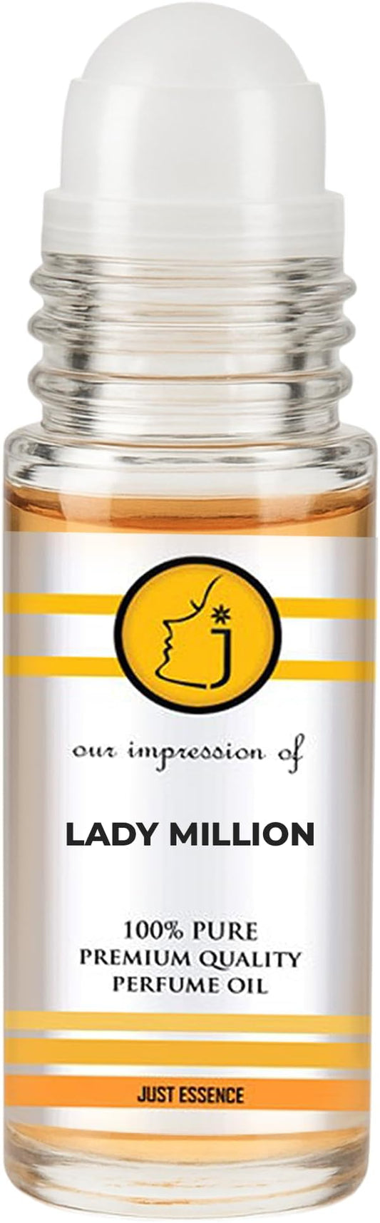 Lady Mil Fregrance Perfume Oil from France | Roll On | Premium Quality Concentrated Fragrance | Pure Perfume & Cologne Oil for Personal Body Use | 1 Fl Oz