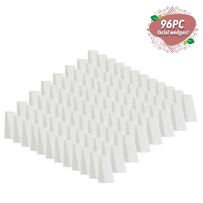Earth & I - 96pc *PRE-CUT* Cosmetic Wedges for Makeup, Triangle makeup sponge, Disposable makeup sponges, Make up wedges sponges, ombre sponge for nails, face painting sponges, makeup wedges for pro