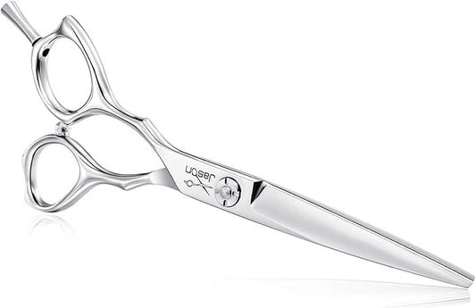 JASON 6 Inch Left Handed Barber Hair Cutting Scissors Professional Salon Shears Razor Edge Hairdressing Scissor Japanese Stainless Steel Reversible Haircut Shear for Men Women Christmas Gift