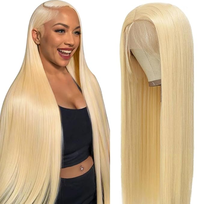 ALI PANDA 200 Density 30 Inch 13x6 HD 613 Blonde Lace Front Wigs Human Hair Pre Plucked Blonde 613 HD Lace Frontal Wigs 13x6 613 Straight Human Hair Wigs for Black Women with Baby Hair