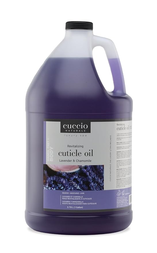 Cuccio Naturale Revitalizing Cuticle Oil 1 Gallon (128 oz / 3.78 L) – Lavender & Chamomile – Professional Salon Cuticle & Nail Treatment Refill, Moisturizing Nourishing Oil, Paraben & Cruelty Free