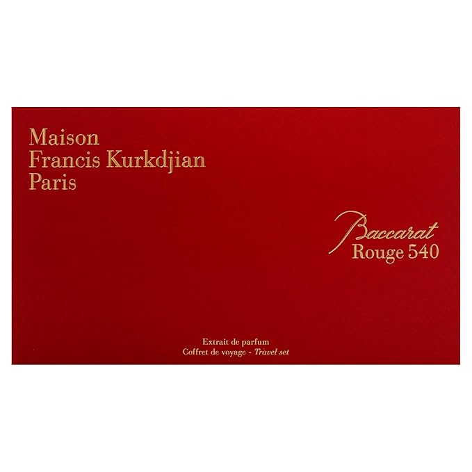 Baccarat Rouge 540 Travel Set by Maison Francis Kurkdjian for Unisex - 6 Pc Gift Set 5 x 0.37 Extrait De Parfum Spray (Refill), Case Gold