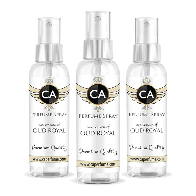 CA Perfume Eco Refill Impression of Oud Royal For Women & Men EDP Perfume Concentrated Long Lasting Eau de Parfum Spray Refillable Atomizer Bottle 2 Fl Oz/60ml-X3