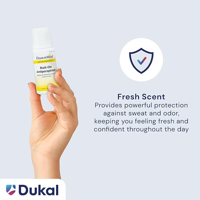 Dukal RD15 DawnMist Roll on Antiperspirant & Deodorant, Fresh Scent, Travel Size, 1.5oz, 20 pack