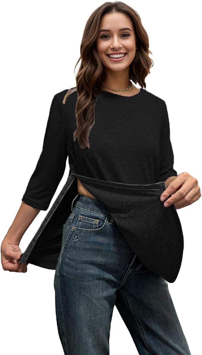 Youdiao Post Shoulder Surgery Shirts for Women Tear Away 3/4 Sleeve Tops After Rotator Cuff Chemo Port Adaptive Clothing