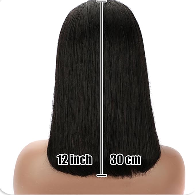 LICHANG 12 Inch 13x4 Lace Front Wigs Human Hair Bob Wig Human Hair