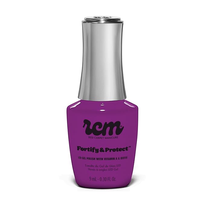RC Red Carpet Manicure Fortify & Protect Purple Neon Crème Gel Polish for Strong, Healthy Nails - Infused with Vitamin A & Biotin - (I'Ll Be In My Trailer) Led Nail Gel Color, 0.3 Fl Oz