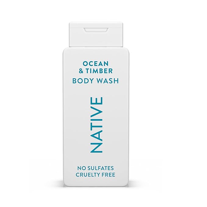 Native Body Wash Contains Naturally Derived Ingredients | For Women & Men, Sulfate, Paraben, & Dye Free Leaving Skin Soft and Hydrating | Ocean & Timber 18 oz - 2 Pk
