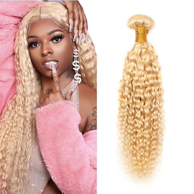 30 Inch 613 Human Bundles Blonde Kinky Curly Bundles Human Hair Brazilian Virgin Hair 1 Bundle 613 Curly Bundle Hair Weave