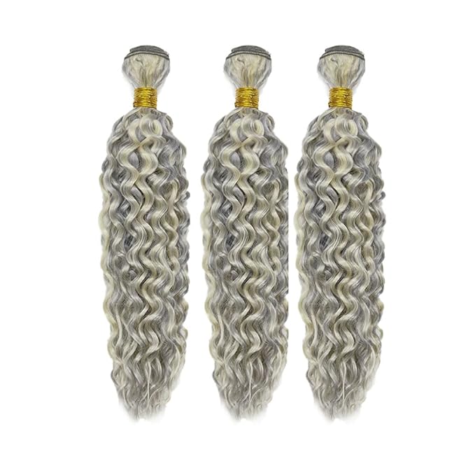22 24 26 Inch Blonde Bundles Human Hair P613/grey Water Wave 3 Bundle Unprocessed Brazilian virgin hair Weave Extensions Double Weft 50 Grams/Bundle Colored Highlight Grey Bundles for Woman
