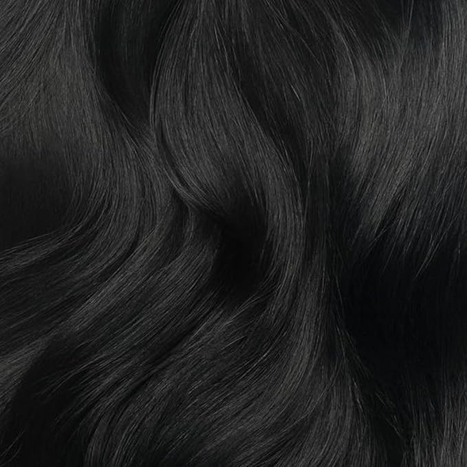 Luxy 100% Remy Human Hair - Seamless Clip-In Hair Extensions - Multi-Dimensional Color for Natural Blending, Adds Volume & Length 50 grams 12" Jet Black Seamless