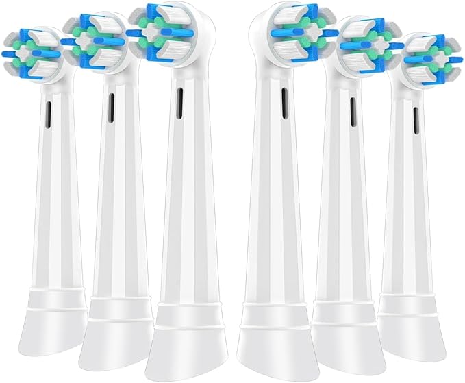 6 Pack IO Replacement Heads Compatible with Oral B IO 2/3/4/5/6/7/8/9/10/Deep Clean Series Electric Toothbrushes, Brush Heads Compatible with Oral B iO (White)