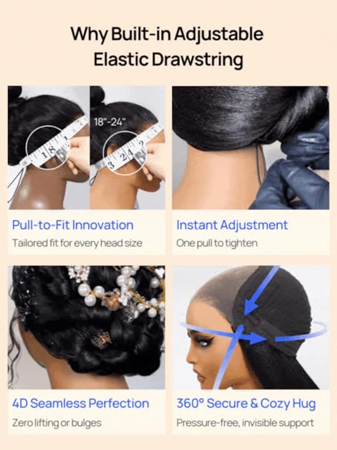 Nadula Chestnut Brown Ombre Yaki Straight Bye Bye Knots Glueless Wig Human Hair with Elastic Drawstring, Highlight Pre Cut 7x5 Invisible Knots HD Lace Front Wigs,Pre Everything Light Yaki Wig 18inch