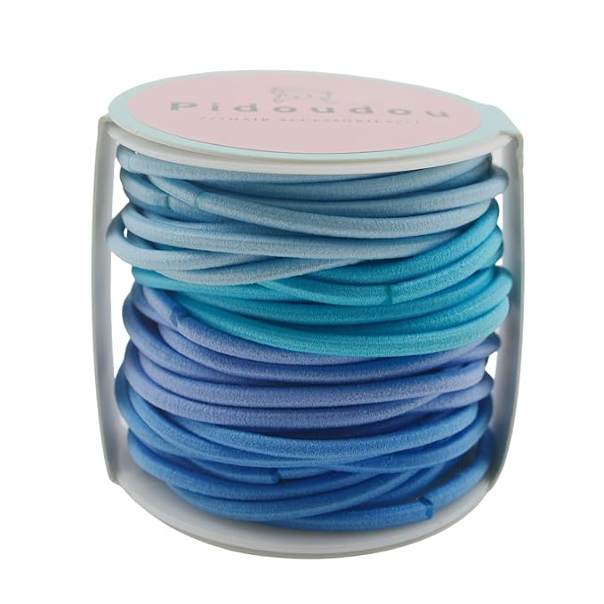 48 Pieces Elastic Hair Ties for Women, 3mm Hair Bands for Thick or Thin Hair, No Damage Elastic Hair Accessories for Girls and Women (Blue Mix)
