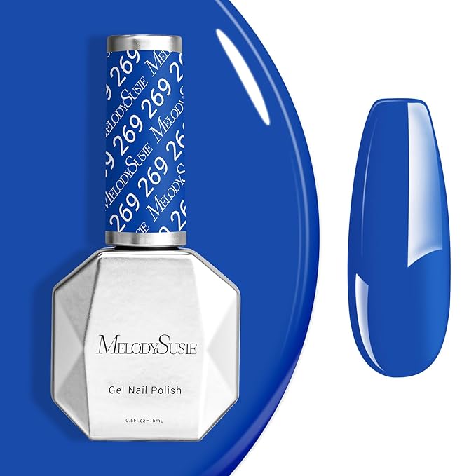 MelodySusie Sapphire Blue Gel Nail Polish,0.5fl oz Nail Polish Soak Off UV LED Royal Blue Gel Polish Gift for Women Nail Art Manicure Salon DIY Nail Design Decoration at Home-269-A2107