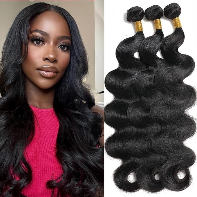 16A Human Hair Bundles 20 22 24 Inch Body Wave 300g Unprocessed Brazilian Virgin Hair 3 Bundles Deals Human Hair Extensions Quick Weave Human Hair Natural Black Color
