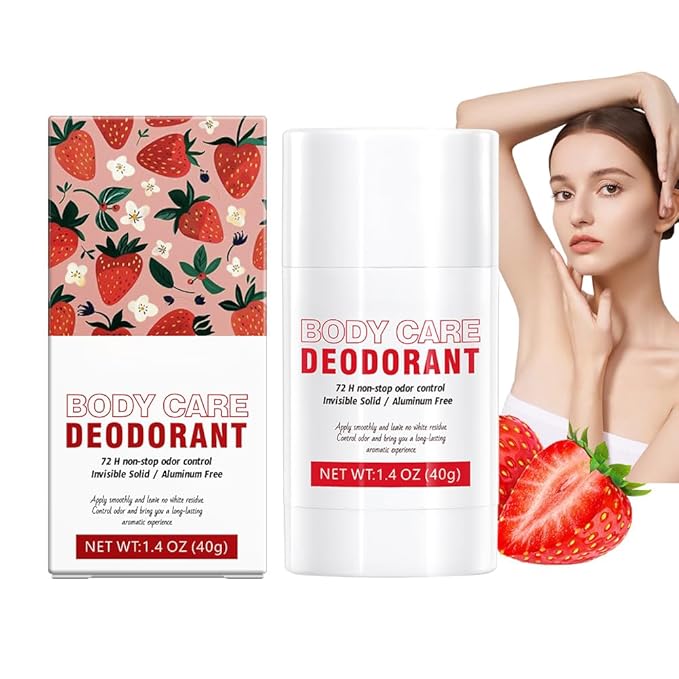 Aluminum Free Deodorant Stick for Women,Fruit Scents Women Solid Stick Natural Deodorants,All Day Odor Control Body Deodorant,Smooth Solid Armpit Antiperspirant Sticks (1.4 Oz, strawberry)