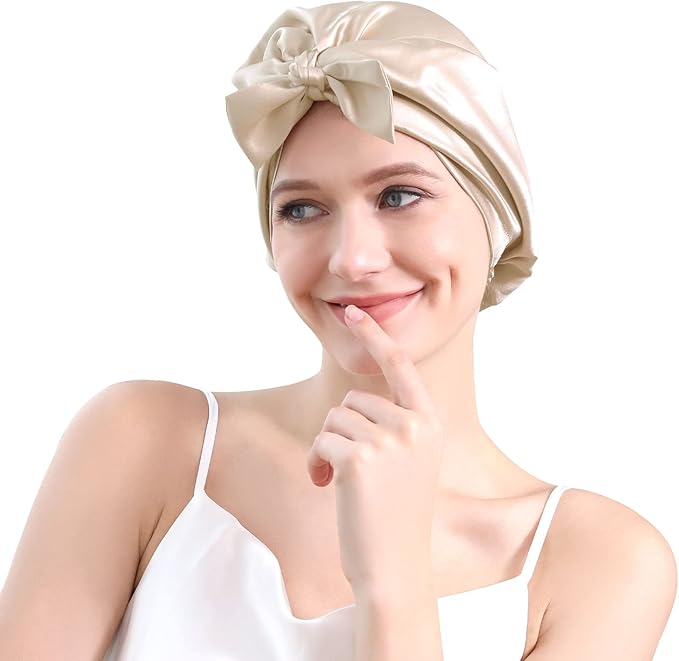 DAISYSILK 100 Pure Mulberry Silk Hair Bonnet for Sleeping Silk Hair Wrap for Women