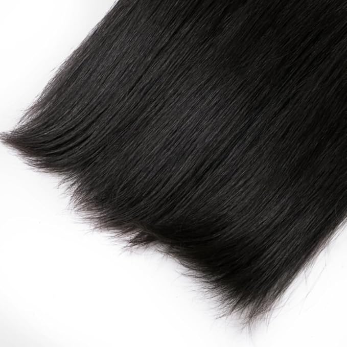 100% Unprocessed Brazilian Virgin Human Hair Straight Hair One Bundle 24 Inch Virgin Human Hair Straight Bundle Weave Weft Extension Natural Black (100+/-5g)/pc Can be Dyed and Bleached