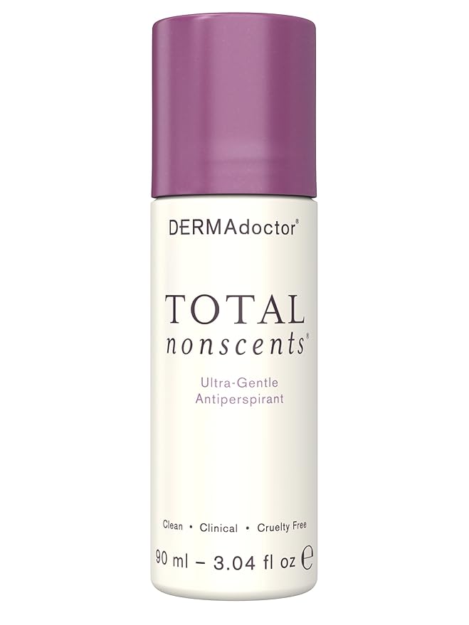 DERMAdoctor Antiperspirant for Women, Total NonScents Ultra-Gentle Unscented Antiperspirant for Sensitive Skin deodorant, Clinical Strength Deodorant For Women & Men; Hypoallergenic Roll On - 3.04 oz