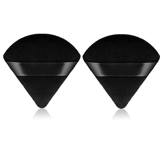 2-Pack Triangle Makeup Puffs, Ultra-Soft & Reusable Face Powder Applicators for Liquid, Cream & Powder Makeup, Washable & Skin-Friendly 1426