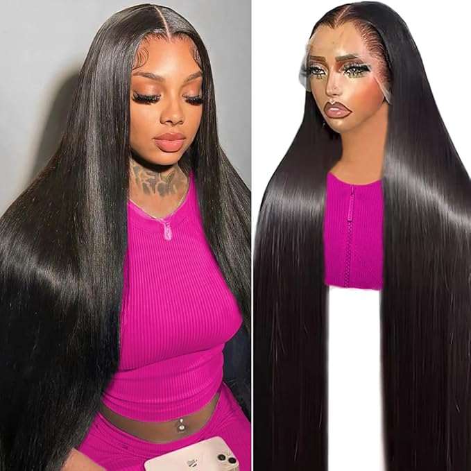 13x6 Lace Front Wigs Human Hair 200 Density Straight Lace Front Wigs HD Transparent Lace Frontal Wig Glueless Wig Human Hair Pre Plucked 26 Inch