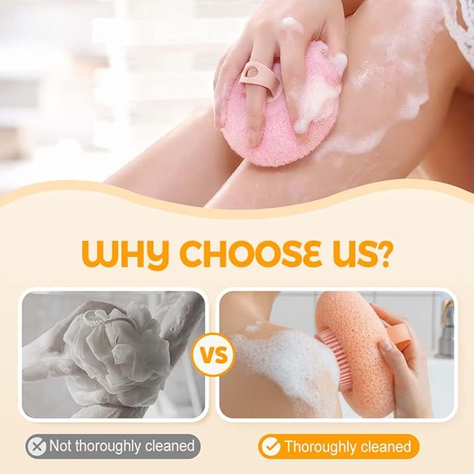 Super Soft Sunflower Suction Cup Bath Ball, 2025 New Exfoliating Bath Bath Sponge Cleaning Brush with Finger Rings for Women and Men (Style A, 4 pcs)