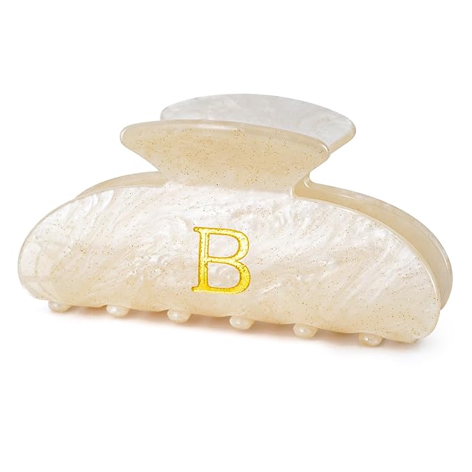 Hair Clips for Women | Monogram Hair Claw Hair Accessory | Personalized Gifts for Women Teen Girl Trendy Stuff | Gifts for Mom Bridesmaid Bride Wife Friend Sister Teacher Her - Gold,B