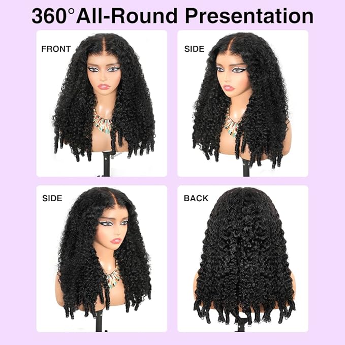 7x6 Burmese Curly Glueless Wigs Human Hair Pre Plucked Pre Cut 250% Density Drawstring Wig Human Hair 7x6 HD Lace Front Wigs Human Hair for Black Women Wear and Go Glueless Wig Natural Color 28inch
