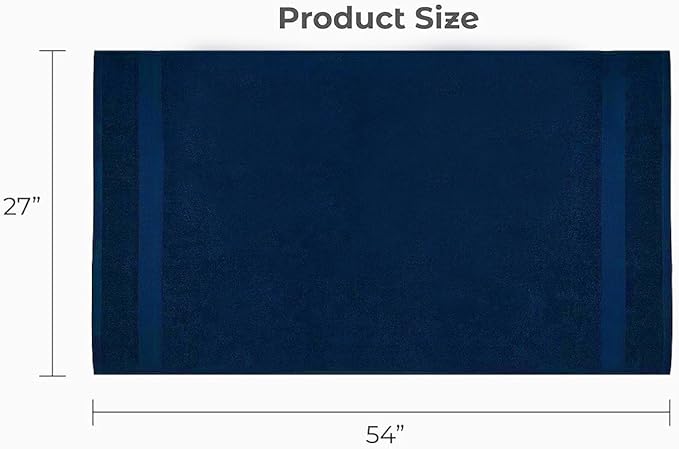 Softolle Luxury Bath Towels Set of 4 (27” x 54”) | Towels for Bathroom | Super Soft | Highly Absorbent Towels for Home, Spa, Gym (Navy Blue)