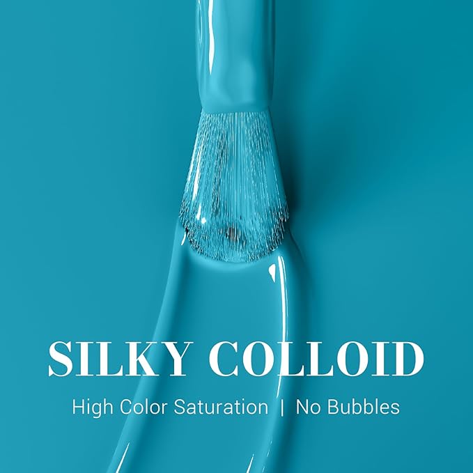 MelodySusie Aquamarine Blue Gel Nail Polish,0.5fl oz Nails Soak Off UV LED Cerulean Blue Gel Polish Gift for Women Nail Art Manicure Salon DIY Nail Design Decoration at Home-1655