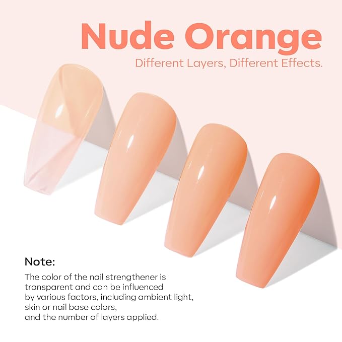 modelones Nail Strengthener Nude Nail Repair for Damaged Nails Strengthening Polish 15ml Nail Growth and Strengthener Natural Concealer Foundation Nail Care Gifts for Women