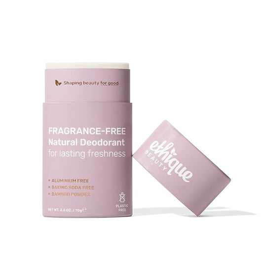 Ethique Minimalist Unscented Deodorant Stick for Men & Women - Natural Aluminum-Free, Plastic-Free, Vegan, Cruelty-Free, Eco-Friendly, 2.47 oz (Pack of 1)