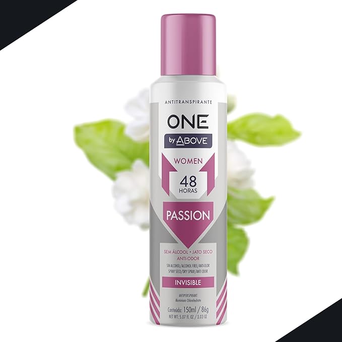ABOVE 48 Hours One Antiperspirant Deodorant, Passion, 4 Pc - Dry Spray Deodorant for Women - Antiperspirant Spray - No Stain - Cruelty-Free