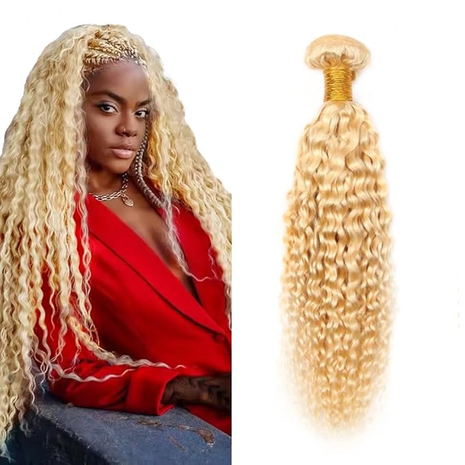 Blonde Bundles Human Hair 613 Kinky Curly Bundles 20 Inch Brazilian Virgin Remy Hair 1 Bundle Blonde Curly Wave Bundle