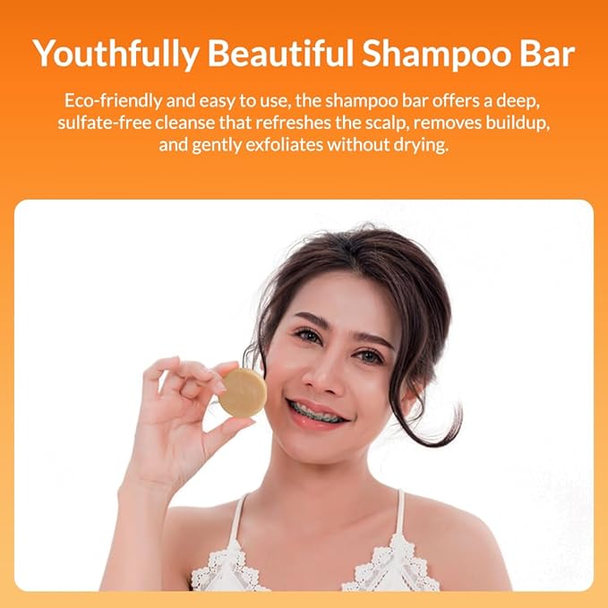 Youthfully Beautiful Rice Nutri Spray and Shampoo Bar Set Thickens Hair Supports Healthy Growth Rice Coffee Extract for Thinning Hair and Hair Loss Natural Cleanser Scalp Treatment