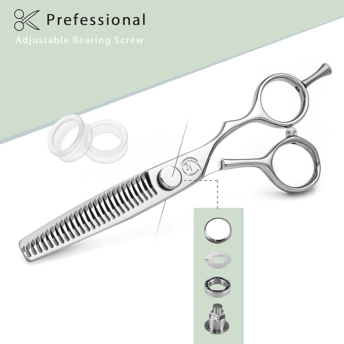 Thinning Shears for Hair Cutting 6",Professional Hair Thinning Scissors 26 Teeth Texturizing Shears with 440C Steel, Sharp Layering Scissor for Salon/Home Use