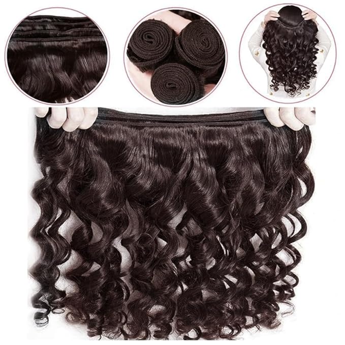 26 28 30 inch #4 Bundles Human Hair Brown Loose Wave Bundles Human Hair #4 Loose Deep Wave Bundle Dark Brown Color