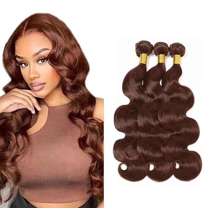26 28 30 inch 150g Color 4 Bundles Human Hair Brown Body Wave Bundles Dark Brown Human Hair Bundle #4 Body Wave Bundle