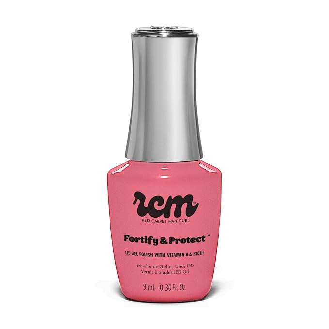 RC Red Carpet Manicure Fortify & Protect Pink Neon Crème Gel Polish for Strong, Healthy Nails - Infused with Vitamin A & Biotin - (On Set Antics) Led Nail Gel Color, 0.3 Fl Oz