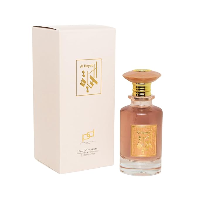 Prince Parfums Dubai – Al Hayat – 3.4 Ounces – Radiant Women’s Eau de Parfum – Fruity Florals with Jasmine & Amber – Essence of Life, Femininity & Beauty