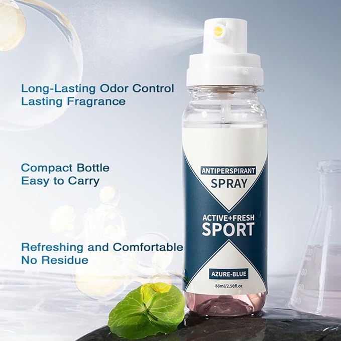 Fresh Antiperspirant Spray for Women Men,2.9 Oz Double Effect Freshness Body Spray -Sweat and Odor Protection,Long Lasting Anti Sweat Underarm Spray,Unisex Anti-Perspirant Deodorant
