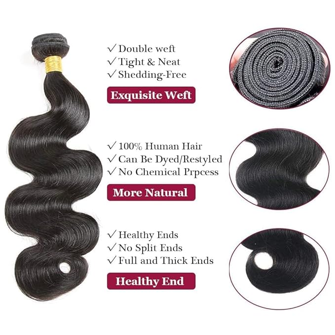 Human Hair Bundles 24 24 24 Inch 12A Body Wave Bundles Human Hair 100 Percent Unprocessed Brazilian Weave Bundles Human Hair Extensions For Black Women Natural Color