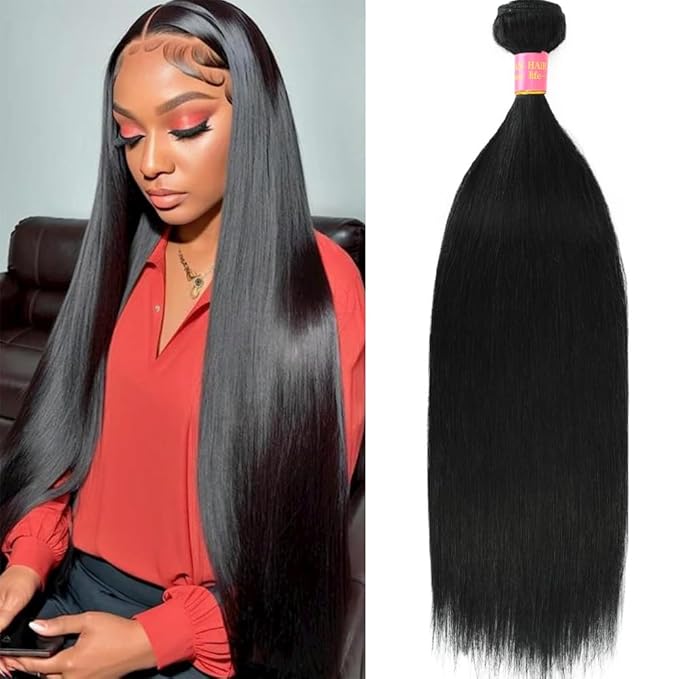 24 Inch Straight Bundles Human Hair Brazilian Virgin Straight Double Weft 12A Grade Human Hair Straight Bundles Natural Color